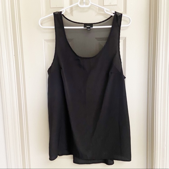 🔵 Medium Mossimo Black Tank Top with Sheer Accent on Back - Picture 3 of 6